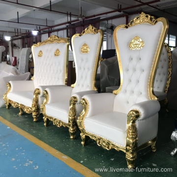 wholesale white wedding wooden throne chair